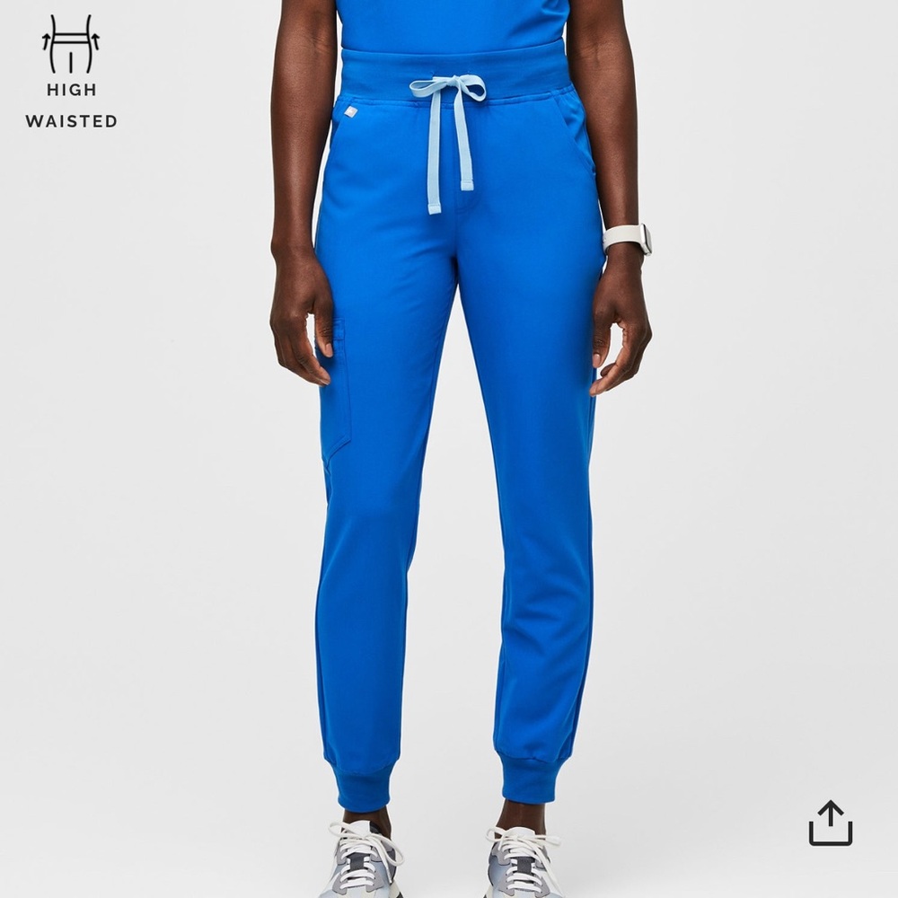 FIGS royal blue high waisted Zamora joggers royal blue: XL